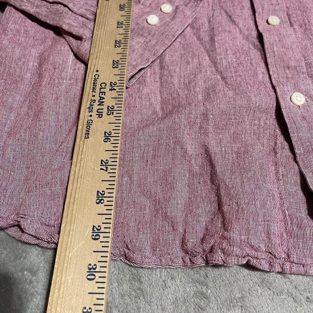 Banana Republic Shirt Mens XL Red Linen Blend Button‎ Down Slim Fit Preppy Beach